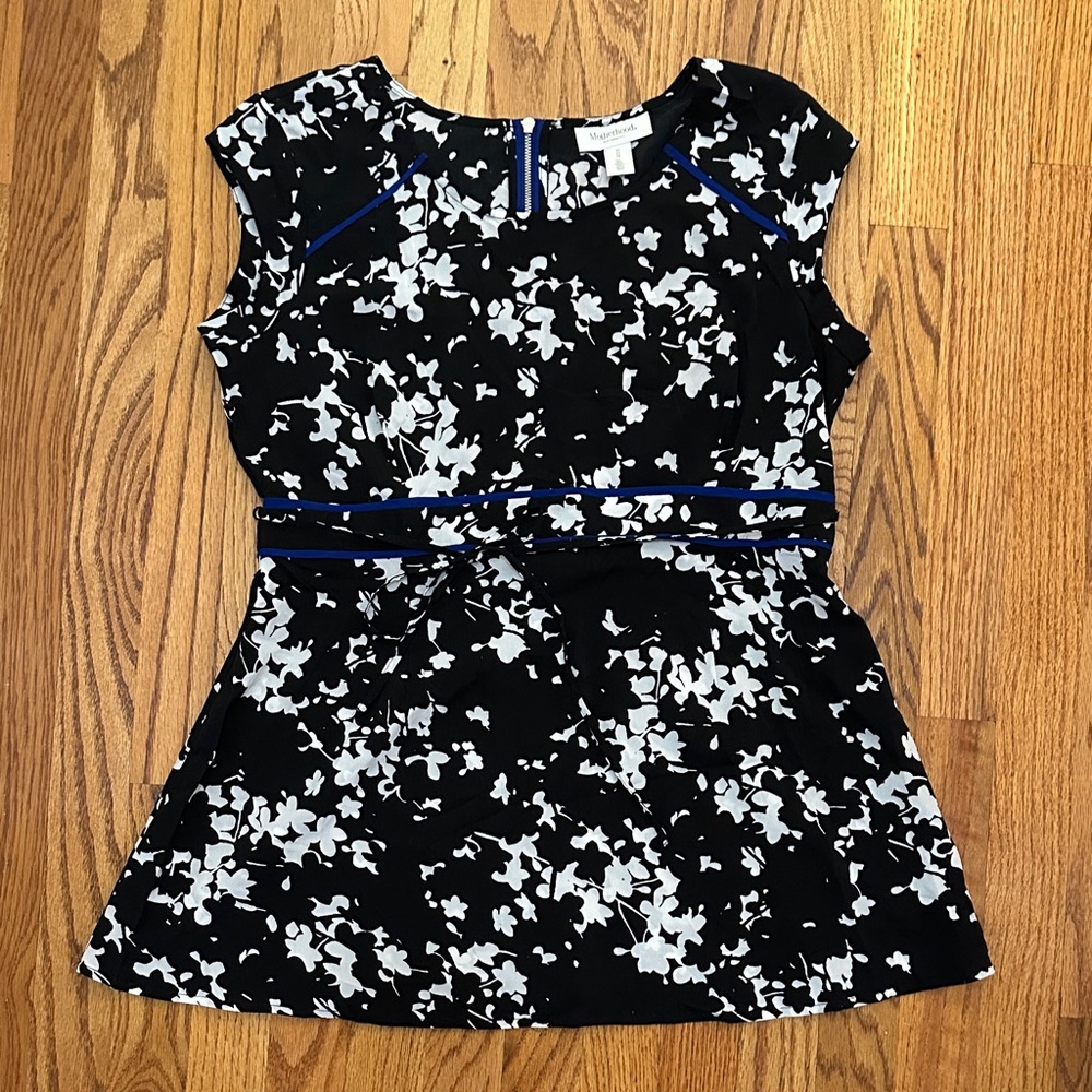 Motherhood Maternity Black and White Floral Blouse